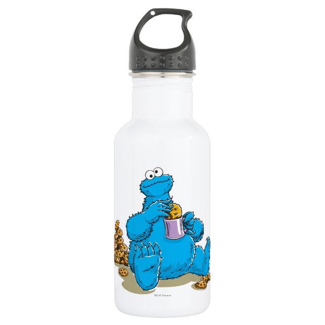 Bouteille D'eau Vintage Cookie Monster Manger Cookies (Devant)