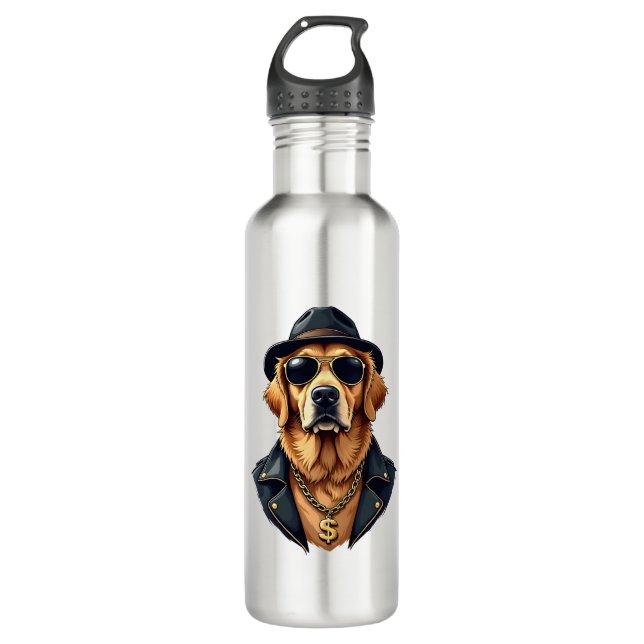 Bouteille D'eau Vintage Cool Golden Retriever Dog in Sunglasses an (Devant)