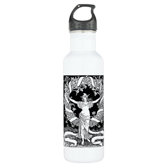 Bouteille d'eau vintage fleurie (Devant)