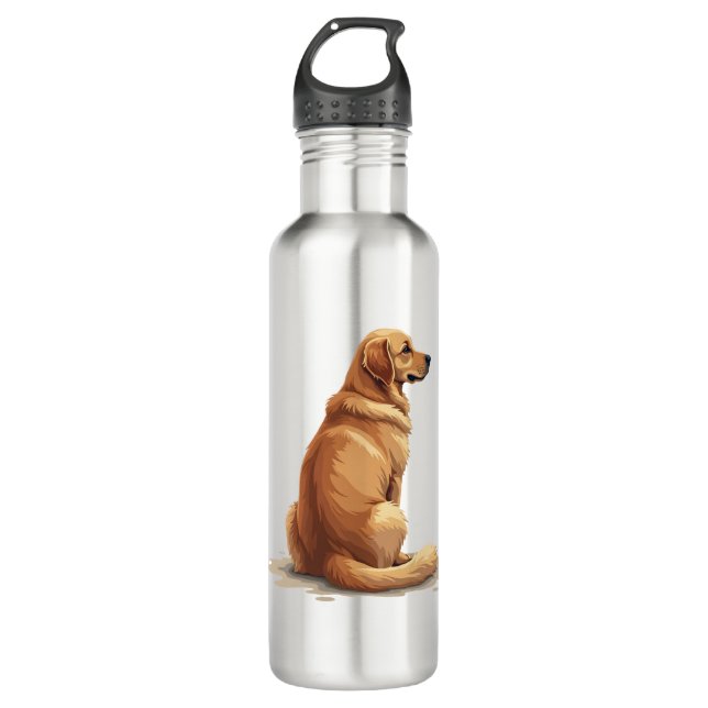 Bouteille D'eau Vintage Golden Retriever Back View Dog Lover Illus (Devant)