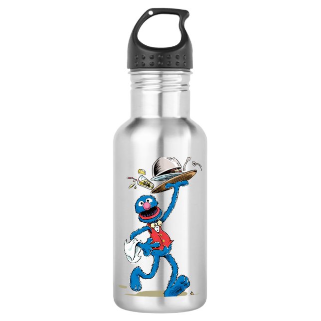 Bouteille D'eau Vintage Grover le serveur (Devant)