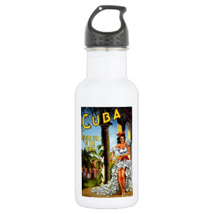 Bouteille D'eau Vintage voyage de danseuse cubaine
