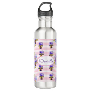 Bouteille D'eau Viola Vintage de la floraison à la sauce rose