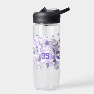 Bouteille D'eau violet violet blanc violet girly et étoiles