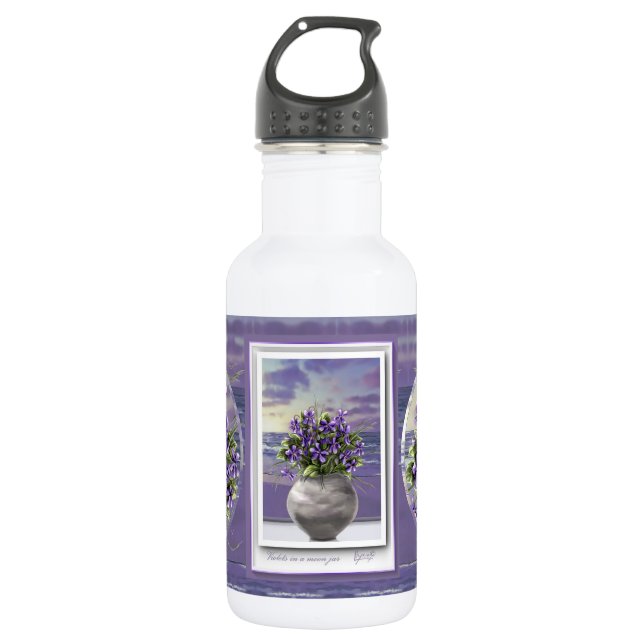 Bouteille D'eau violettes dans un pot de lune (Devant)
