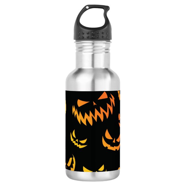 Bouteille D'eau Visage du Citrouille Jack-o'-lantern (Devant)