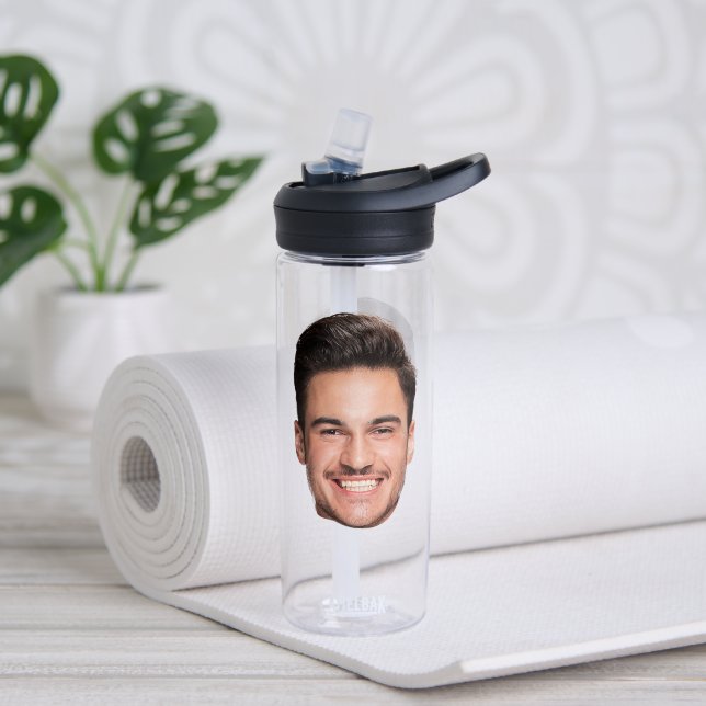 Bouteille D'eau Visage personnalisé sur mesure (Yoga (pivotée))