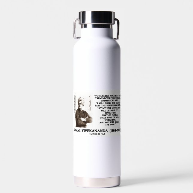 Bouteille D'eau Vivekananda Pour Réussir Avoir De La Persévérance  (Avant)