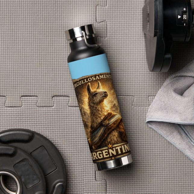 Bouteille D'eau VLLC Orgullosamente Argentino Llama Mate Patriotic (Salle de sport (pivotée))