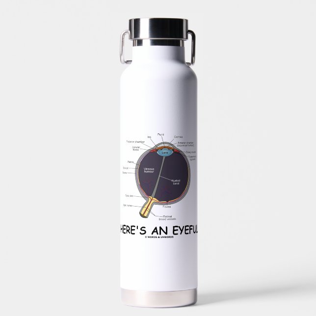 Bouteille D'eau Voici un Humour Geek d'anatomie oculaire (Avant)
