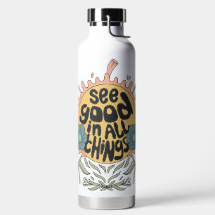 Bouteille D'eau Voir le bon dans toutes les choses Hippie Graphic