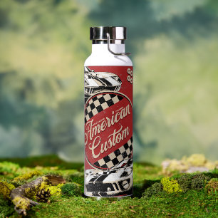 Bouteille D'eau Voiture de course rétro personnalisée américaine