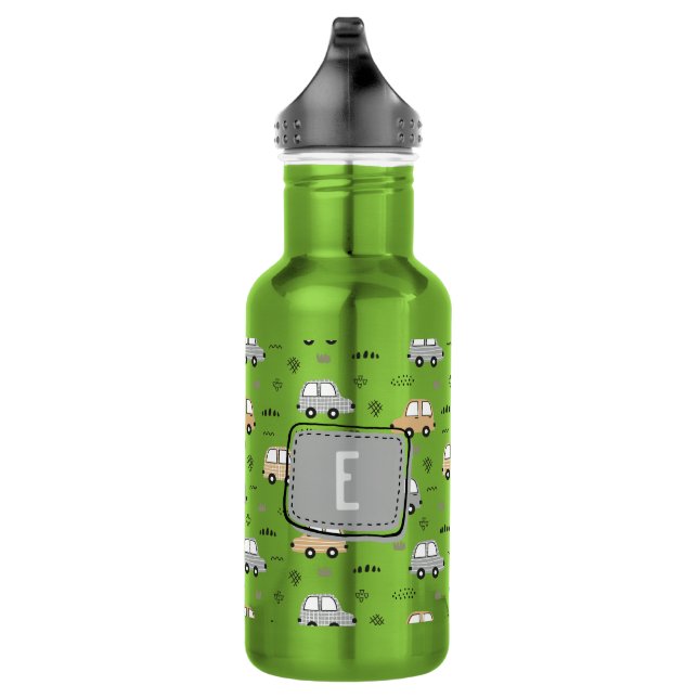 Bouteille D'eau Voitures de dessin animé mignonnes Monogramme pers (Droite)