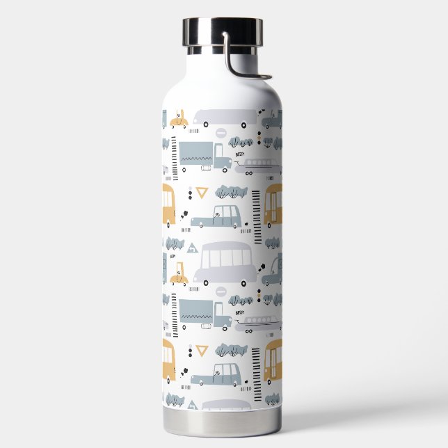 Bouteille D'eau Voitures mignonnes dans le Motif de la circulation (Droite)