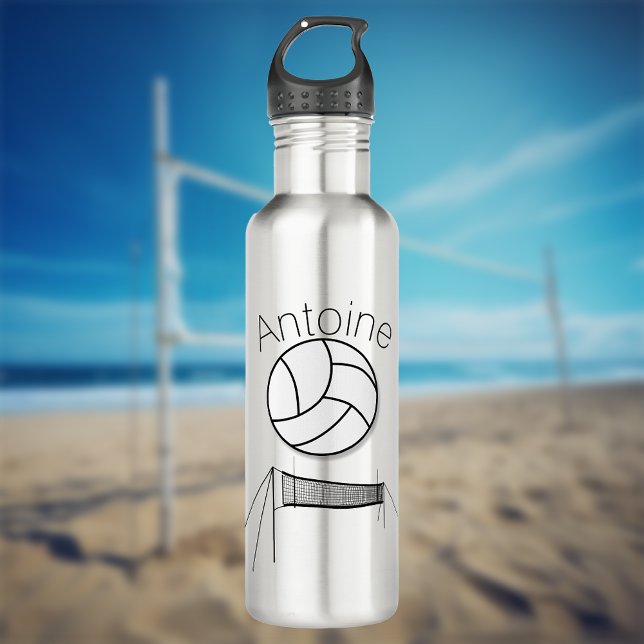 Bouteille D'eau Volleyball Et Net Personnalisé (Créateur téléchargé)