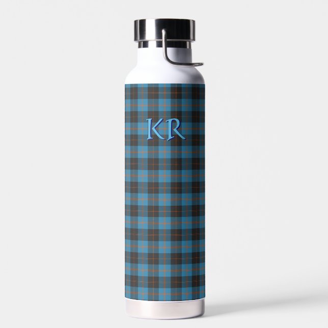 Bouteille D'eau Vos initiales sur Angus District tartan antique (Gauche)