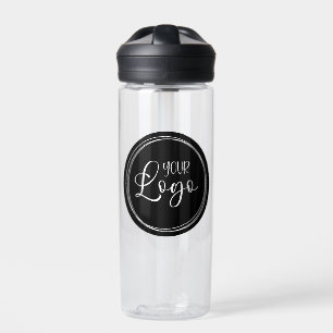 Bouteille D'eau Votre logo d'entreprise sur Black Circle