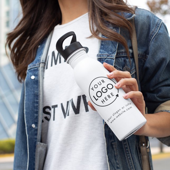 Bouteille D'eau Votre logo | Entreprise Moderne Minimaliste (Créateur téléchargé)