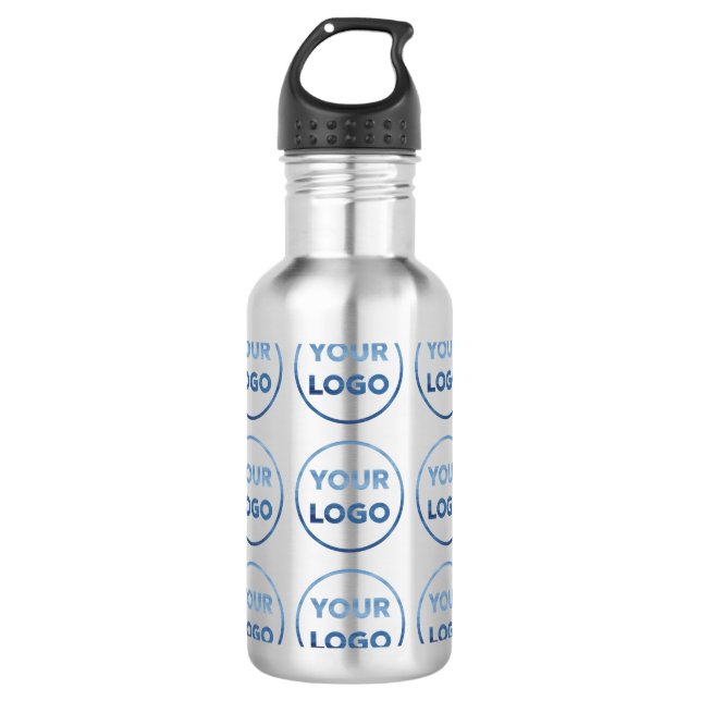 Bouteille D'eau Votre Motif de logo en blanc (Devant)