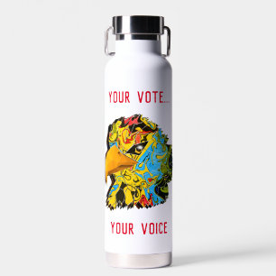 Bouteille D'eau Votre Vote...Votre Aigle Muti couleur voix