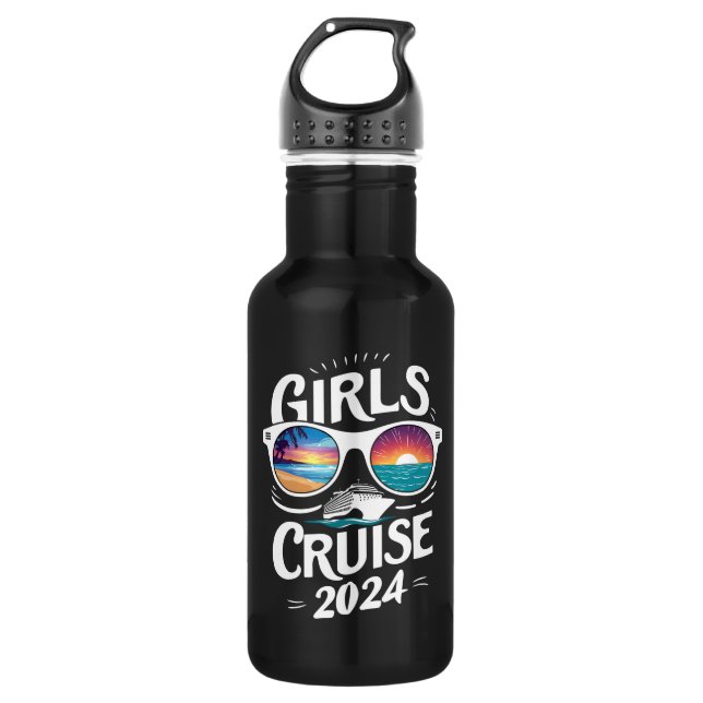 Bouteille D'eau Voyage de croisière pour filles 2024 Amateurs de v (Devant)