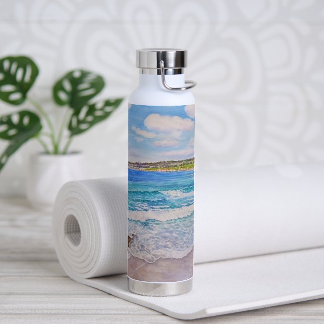 Bouteille D'eau Vue de la plage de Carmel (Yoga)