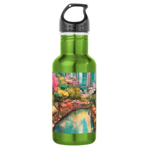 Bouteille D'eau Vue de la ville de Singapour colorée
