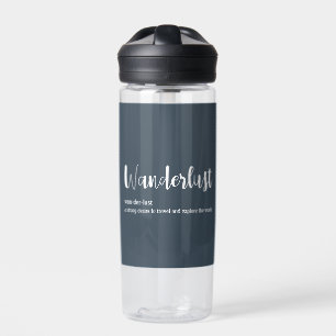 Bouteille D'eau Wanderlust définition blanc gris bleu couleur