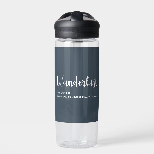 Bouteille D'eau Wanderlust définition blanc gris bleu couleur (Extérieur)