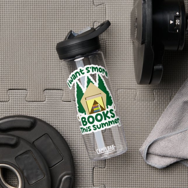 Bouteille D'eau Want Smore Books Summer Funny Reading Saying (Salle de sport (pivotée))