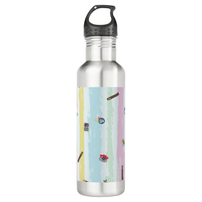 Bouteille D'eau Water Bottle – Sports & Stripes Pastel Racing  (Devant)