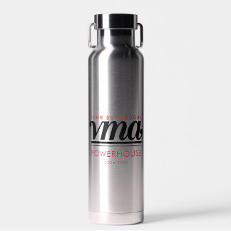 Bouteille D'eau Water Bottle with Black Cursive Name, Phone, Year