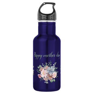 Bouteille D'eau Water Bottle with Bold Floral Motif and Heartfelt 
