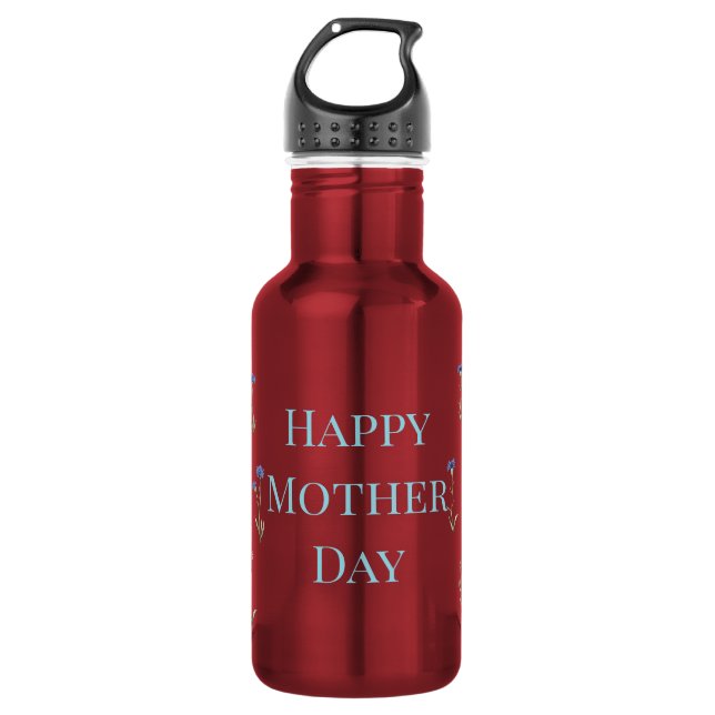 Bouteille D'eau Water Bottle with Minimalist Floral Design and Mot (Devant)