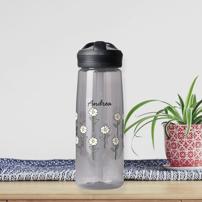 Bouteille D'eau Water bottle with pretty daisy flowers  (Créateur téléchargé)