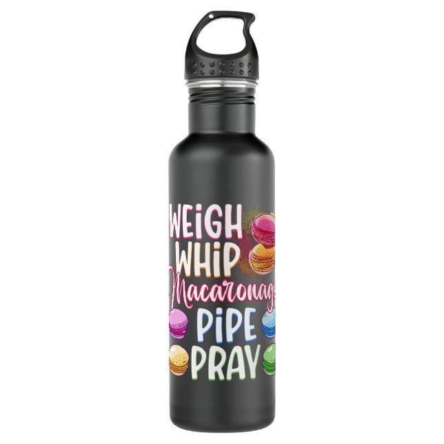 Bouteille D'eau Weigh Whip Macaronage Pipe Pray Funny Macaron Bake (Devant)