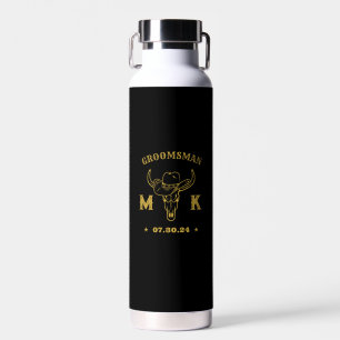 Bouteille D'eau Wild West Cowboy Personnalisé Monogramme Groomsmen