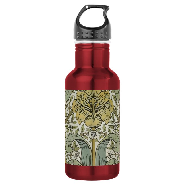 Bouteille D'eau William Morris Printemps Fourré Jaune Art Floral (Devant)