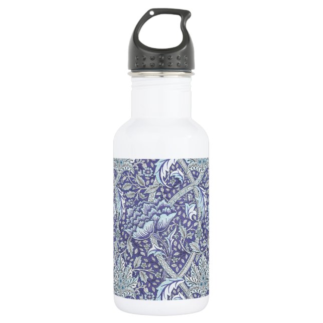 Bouteille D'eau William Morris Windrush motif floral bleu (Devant)