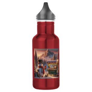 Bouteille D'eau Winter Wonderland Snowman's Hot Chocolate Cart