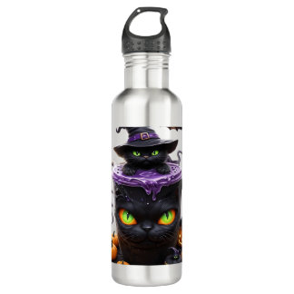 Bouteille D'eau Witch Cat Halloween Latte  Creepy Cute Coffee with