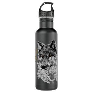 Bouteille D'eau Wolf Girl Wolves Howling Wolf Face Cadeau Vintage 