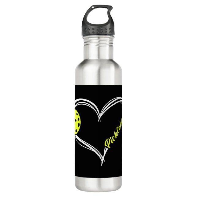 Bouteille D'eau Womens Love Pickleball - mignon match de picklebal (Devant)