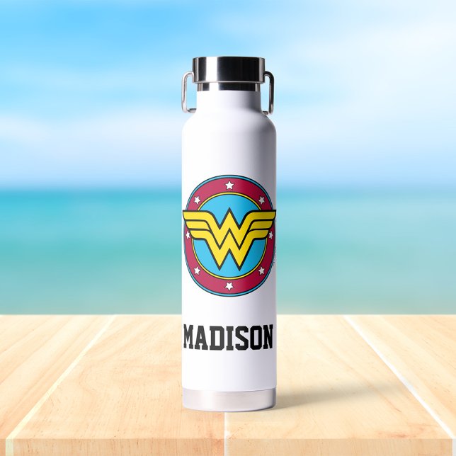 Bouteille D'eau Wonder Woman | Cercle | Ajouter Votre Nom (Créateur téléchargé)