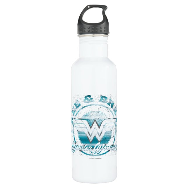 Bouteille D'eau Wonder Woman Grunge Graphic gratuit et courageux G (Devant)