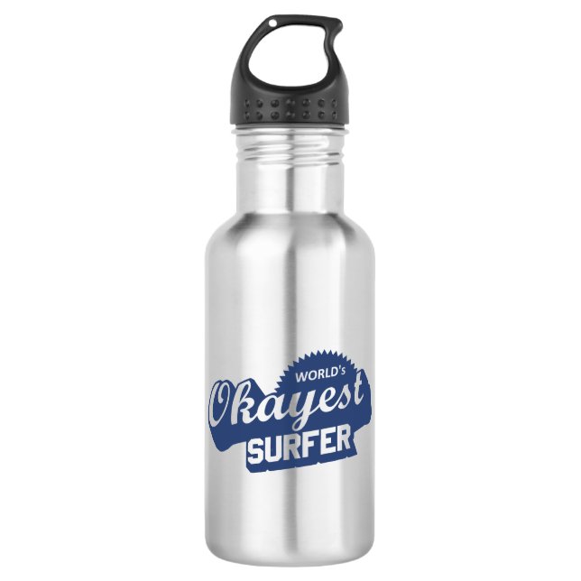 Bouteille D'eau Worlds Okayest Surfer (Devant)