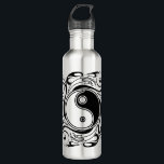 Bouteille D'eau Yin & Yang Symbol Black and White Tattoo Style<br><div class="desc">Decorative Ying Yang Symbol Psychedelic Black and White Tattoo Style Art Design. Originally created with Hi Quality Vector Graphic Art Copyright BluedakArt TheChameleonArt.</div>