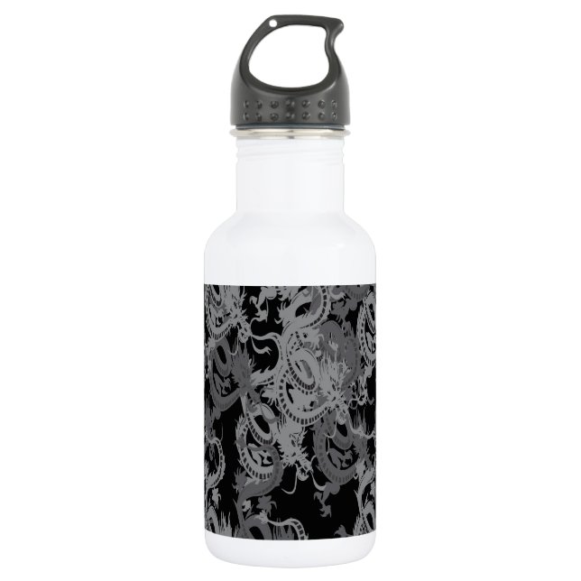 Bouteille D'eau Ying Yang Gray Dragons (Devant)