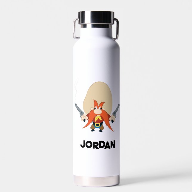 Bouteille D'eau Yosemite Sam Retour | Ajouter Votre Nom (Avant)