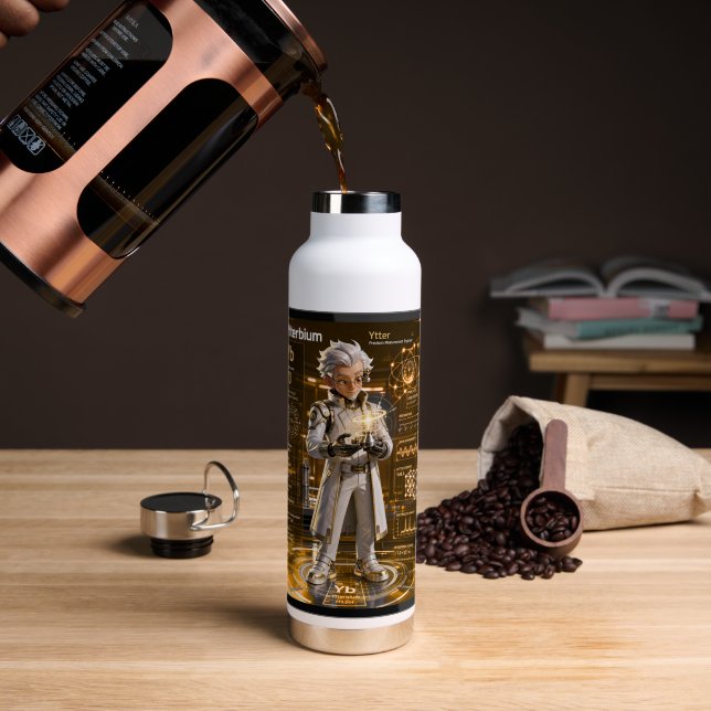 Bouteille D'eau  Ytterbium (Yb) – Collection ATOMIVRA™ (Café (pivoté))